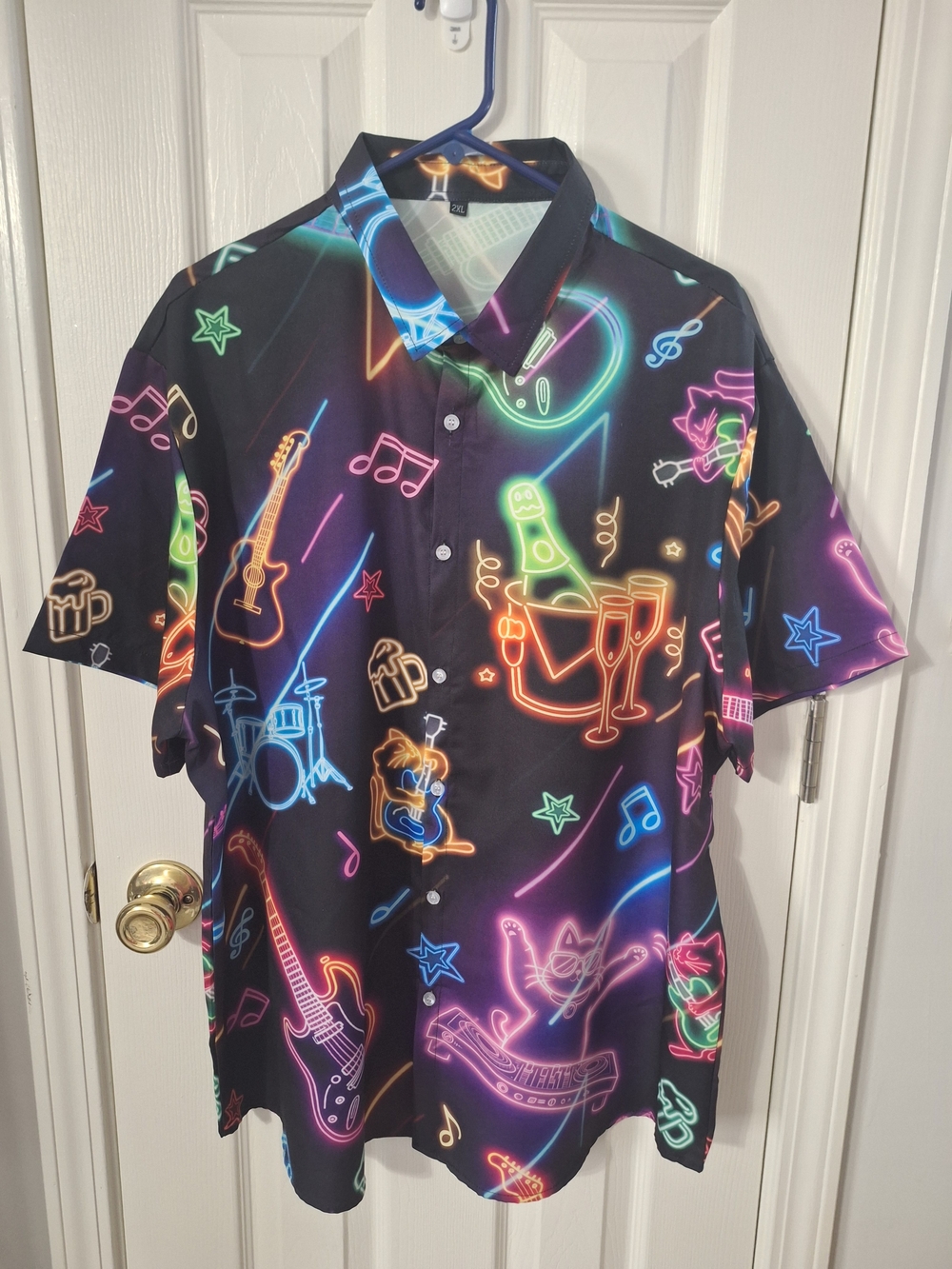 Funny Hawaiian Short Sleeve Button-Down Tropical Beach Shirt Size XXL